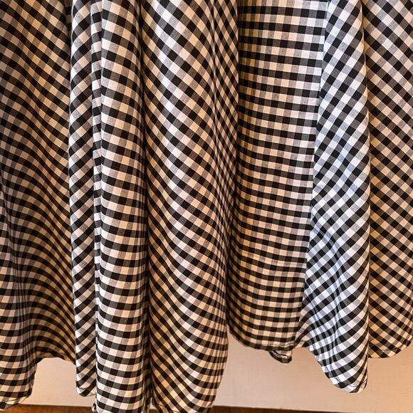 BLACK AND WHITE GINGHAM DRESS WITH CAP SLEEVES AND ELASTIC WAIST SIZE XL NWT - Picture 7 of 8